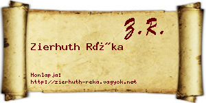 Zierhuth Réka névjegykártya